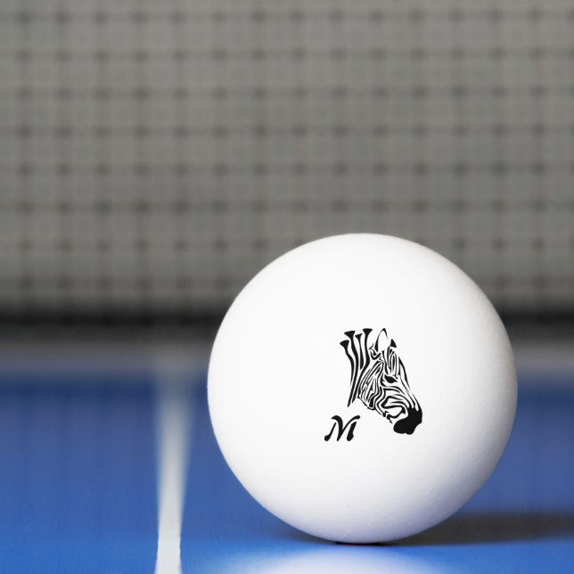 Pelota De Ping Pong Cebra con rayas negras torcidas (Neto)