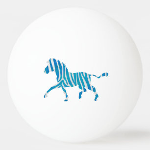 Pelota De Ping Pong Cebra de silueta azul y blanca