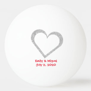 Pelota De Ping Pong Chalkboard Heart Wedt Favor Ping Pong Ball