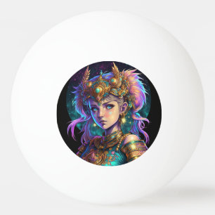 Pelota De Ping Pong Chica de Guerrero Espacial de Kawaii
