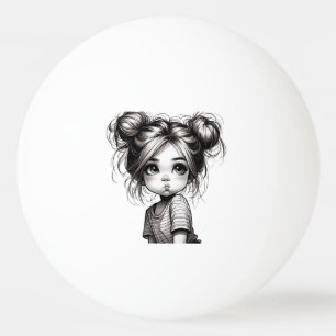 Pelota De Ping Pong Chica de Navidades Adorables con Pout - Idea de re