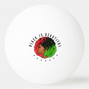 Pelota De Ping Pong Chica negra panafricana mujer orgullo afro verde r