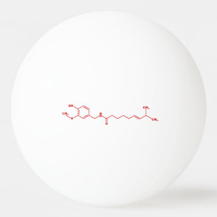Pelota De Ping Pong Chili Capsaicin Fórmula Química Molecular