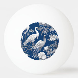 Pelota De Ping Pong Chinoserie Azul y Blanco Serie Diseño 7