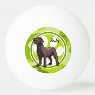 Pelota De Ping Pong Chocolate Lab; camo verde brillante, camuflaje