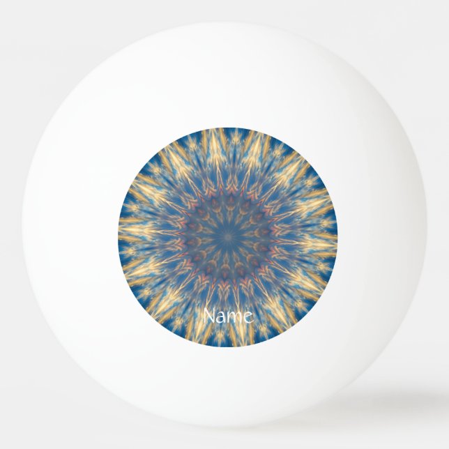 Pelota De Ping Pong Cielo de Truenos Calidoscopio Chakra Azul (Anverso)