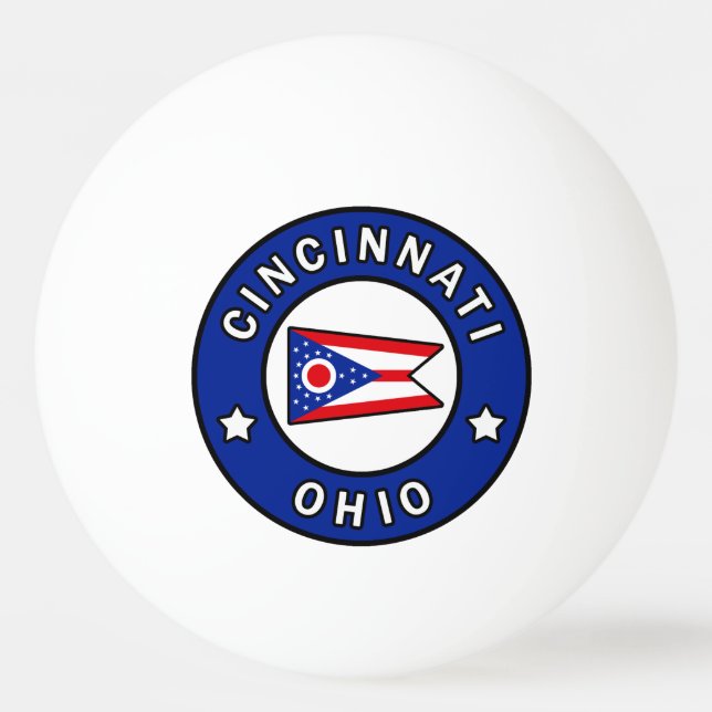 Pelota De Ping Pong Cincinnati Ohio (Anverso)