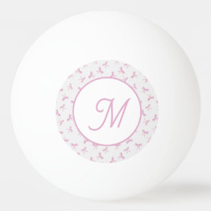 Pelota De Ping Pong Cinta acuarela rosa Coquette Frilly con monograma