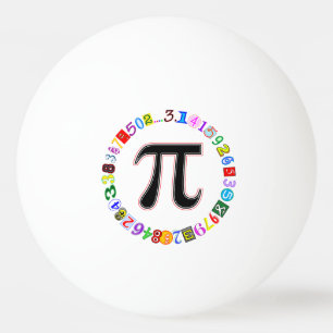 Pelota De Ping Pong Círculo colorido y divertido de Pi calculado