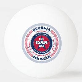 Pelota De Ping Pong Círculo de Georgia Rojo, Blanco y Azul