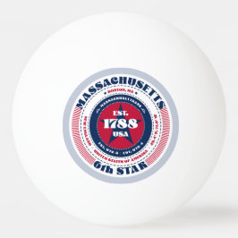 Pelota De Ping Pong Círculo de Massachusetts rojo, blanco y azul