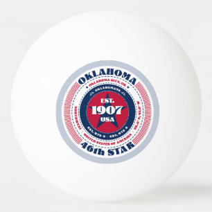 Pelota De Ping Pong Círculo de Oklahoma rojo, blanco y azul