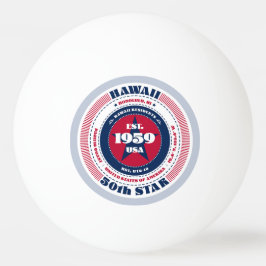 Pelota De Ping Pong Círculo Hawai rojo, blanco y azul