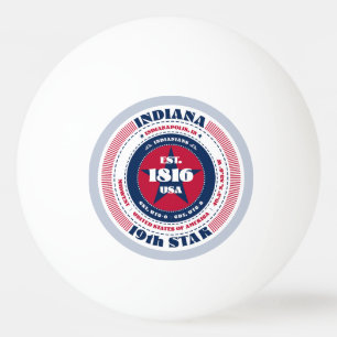Pelota De Ping Pong Círculo Indiana Rojo, Blanco y Azul