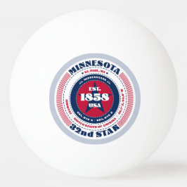 Pelota De Ping Pong Círculo Minnesota Rojo, Blanco y Azul