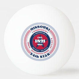 Pelota De Ping Pong Círculo Misuri Rojo, Blanco y Azul