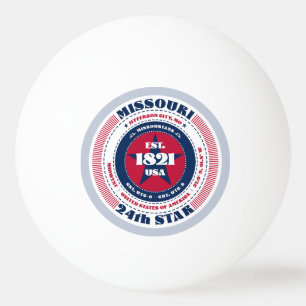 Pelota De Ping Pong Círculo Misuri Rojo, Blanco y Azul