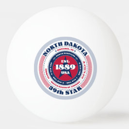 Pelota De Ping Pong Círculo rojo, blanco y azul de Dakota del Norte