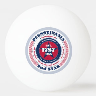 Pelota De Ping Pong Círculo rojo, blanco y azul de Pensilvania