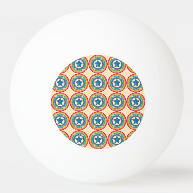 Pelota De Ping Pong Círculos Retro Estrellas: Textura sin Marea. (Anverso)
