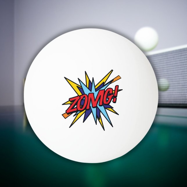 Pelota De Ping Pong Cita de historietas de Guay divertida de ZOMG mode (ZOMG Funny Cool Comic Book Quote Modern Ping Pong Ball)