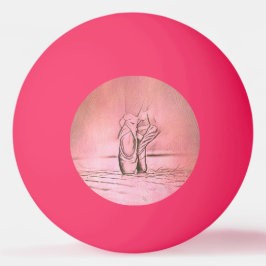 Pelota De Ping Pong Clásicamente Elegante Pie de Ballerina Rosa