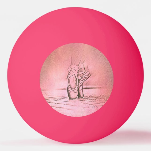 Pelota De Ping Pong Clásicamente Elegante Pie de Ballerina Rosa (Anverso)