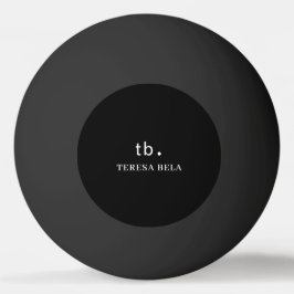 Pelota De Ping Pong Classic Monogram Elegant Minimal Black Style Art