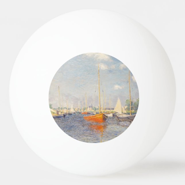 Pelota De Ping Pong Claude Monet. Barcos Rojos, Argentina (Anverso)