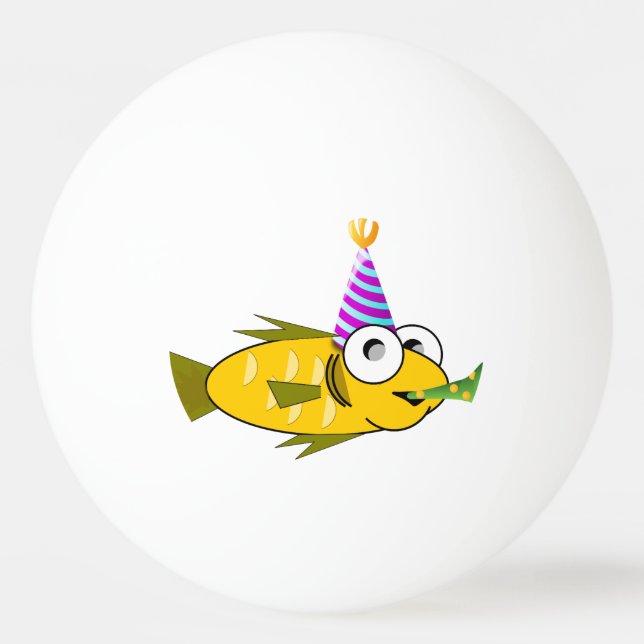 Pelota De Ping Pong Clipart de pescado de cumpleaños (Reverso)