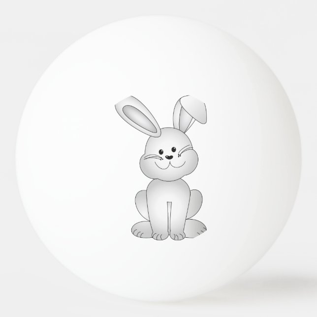Pelota De Ping Pong Clíparte de conejo blanco (Reverso)