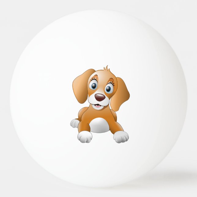 Pelota De Ping Pong Clísico de perro marrón (Reverso)