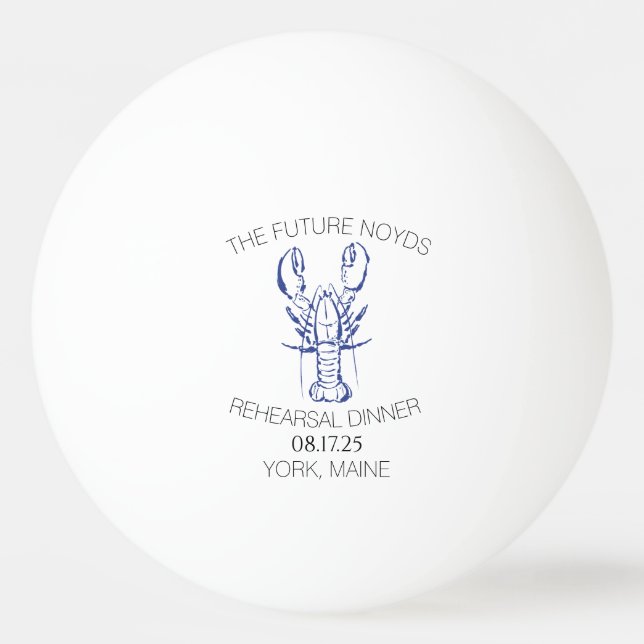 Pelota De Ping Pong Coastal Lobster Wedding Rehearsal Dinner Sticker (Anverso)