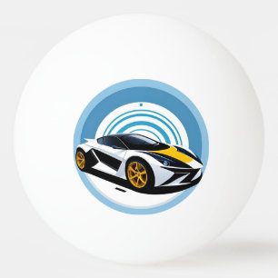 Pelota De Ping Pong Coche de carreras con diseño dinámico