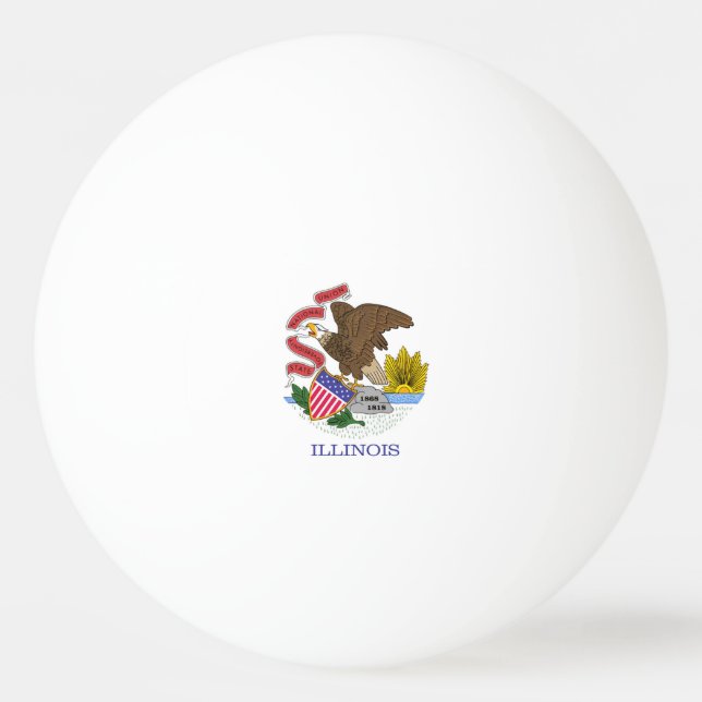 Pelota De Ping Pong Cojín decorativo de Bandera de Illinois (Anverso)