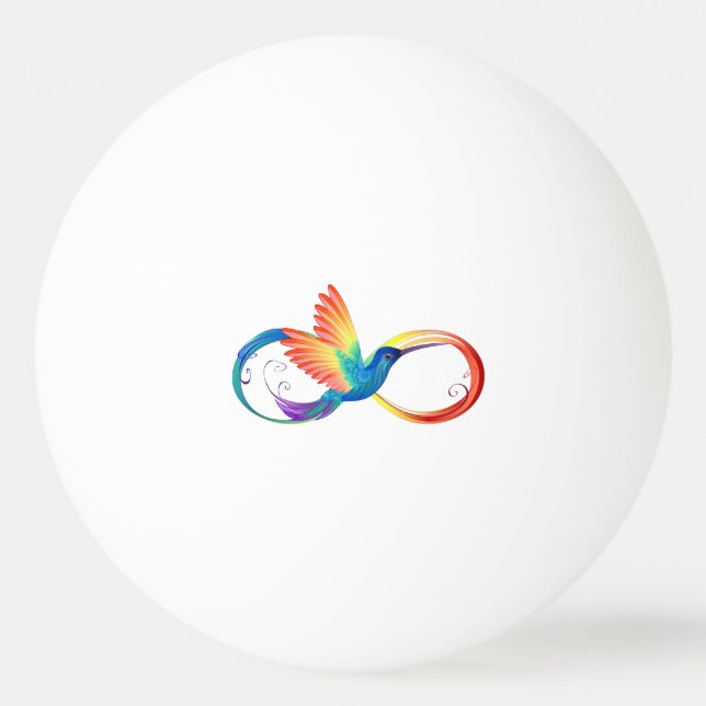 Pelota De Ping Pong Colibrí arcoiris con símbolo Infinity (Anverso)