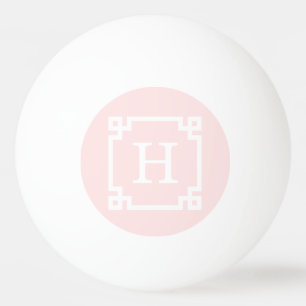 Pelota De Ping Pong Color rosa claro blanco marco de clave griega #2 m