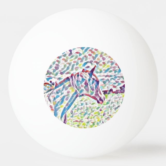 Pelota De Ping Pong Colores De Caballos De Vida, Ping Pong Ball (Anverso)