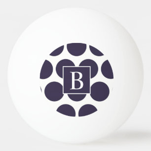 Pelota de Ping Pong con Lunares Navy y Monograma