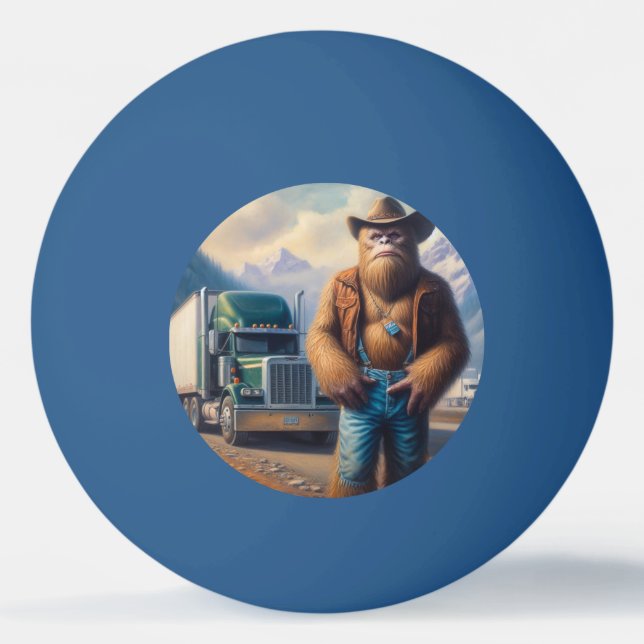 Pelota De Ping Pong Conductor de camiones de pie en bicicleta (Anverso)