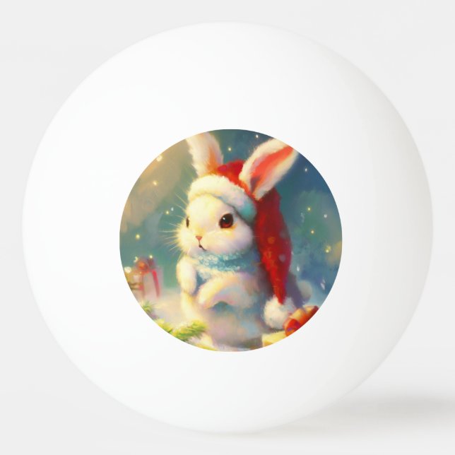 Pelota De Ping Pong Conejo de navidades (2) (Anverso)