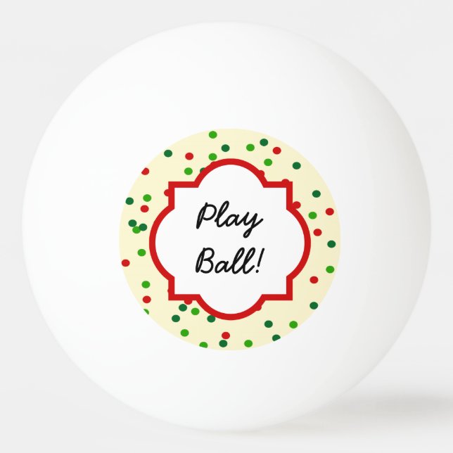 Pelota De Ping Pong Confeti del navidad • La galleta de azúcar asperja (Anverso)
