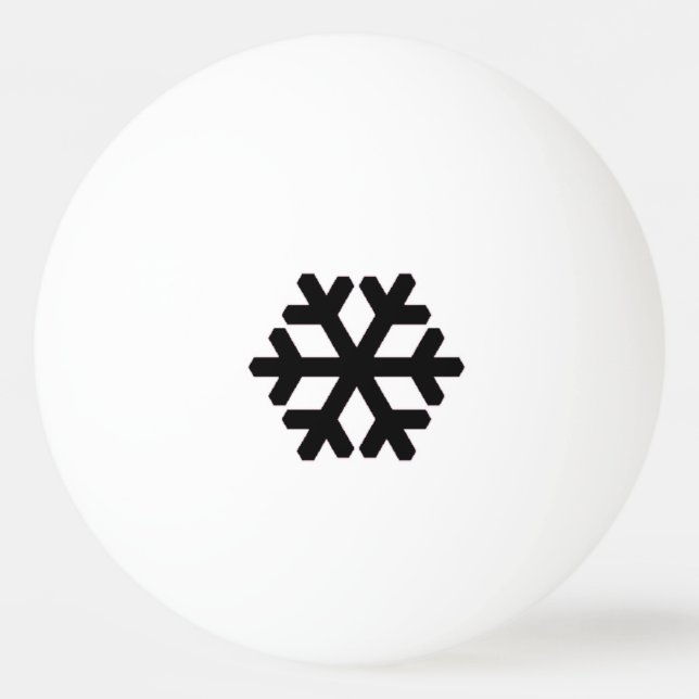 Pelota De Ping Pong Copo de Nieve Negro (Anverso)