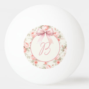Pelota De Ping Pong Coquette Monogram Pink Bow