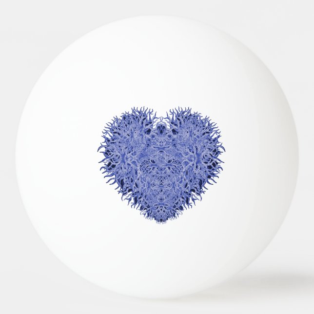 Pelota De Ping Pong Corazón azul (Reverso)