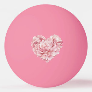 Pelota De Ping Pong Corazón de Flor Rosa Suave