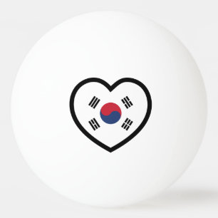 Pelota De Ping Pong Corazón de la bandera de Corea del Sur