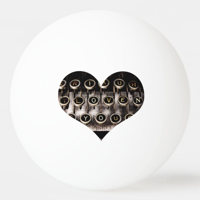 Pelota De Ping Pong Corazón mecanografiado (Anverso)
