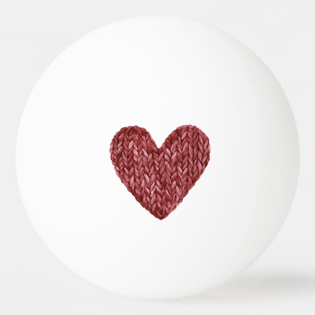 Pelota De Ping Pong Corazón Rojo de Falso Tejido (Anverso)