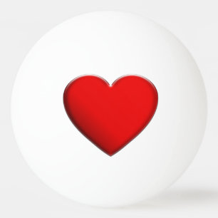 Pelota De Ping Pong CORAZÓN ROJO / ROTES HERZ + tu texto y fondo